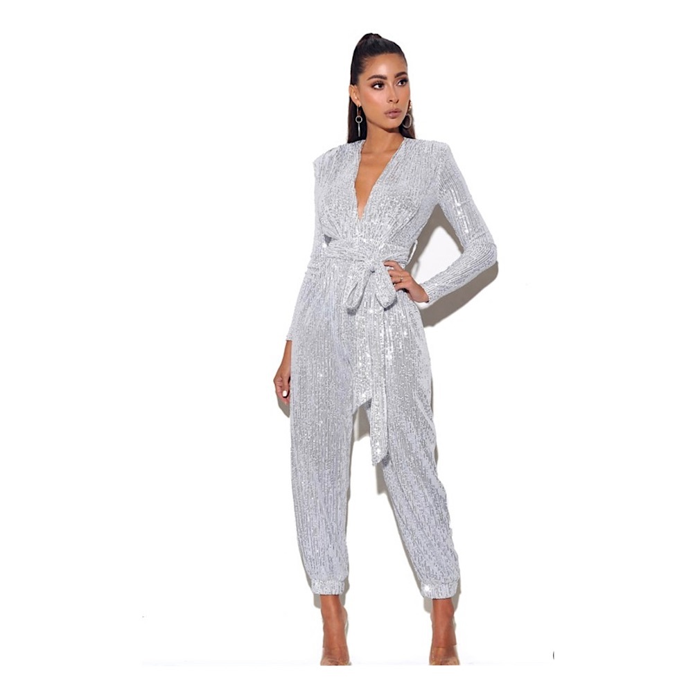 Silver Sequin Jumpsuit